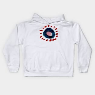 round blue and red - galaxy Kids Hoodie